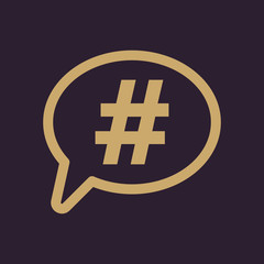 The hashtag icon. Social network and web communicate symbol. Flat