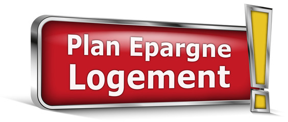 Fototapeta premium Plan Epargne Logement sur panneau rouge