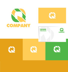 Alphabet letter q logo icon set