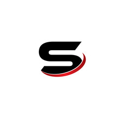 S initial letter with red swoosh