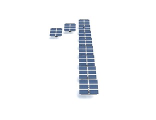 Solar panels in the shape of number one
