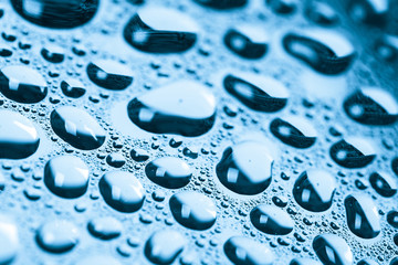 Blue water drops background