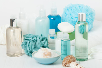Spa Kit. Shampoo, Soap Bar And Liquid. Shower Gel. Aromatherapy
