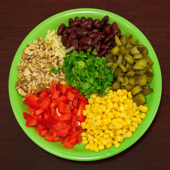 Ingredients for vegetable salad