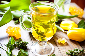 Herbal tea with flowers