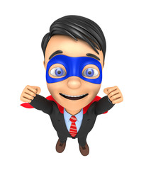 3d super businessman on a white background