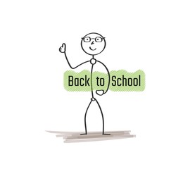 man holding text Back to school