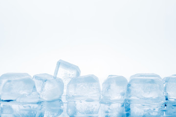 Obraz premium Ice cubes on a white background