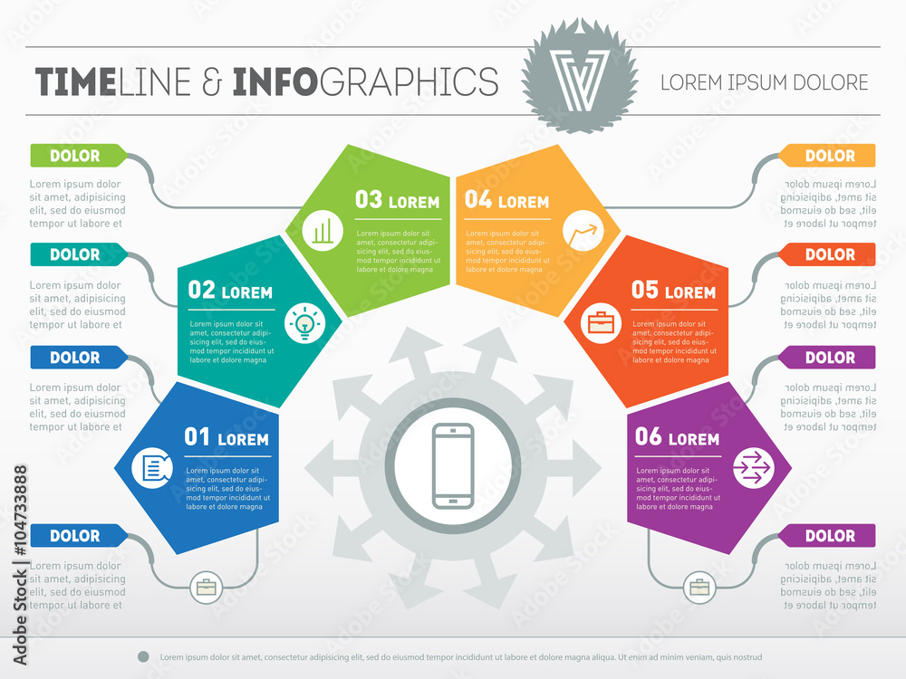 Poster part of the report with logo and icons set. vector infographic o
