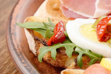 Open egg sandwiches