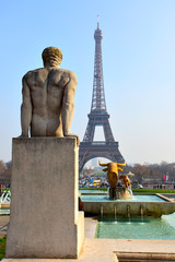 Fototapeta na wymiar Trocadero and Eiffel Tower