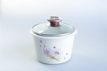 pot or casserole pot on a background.