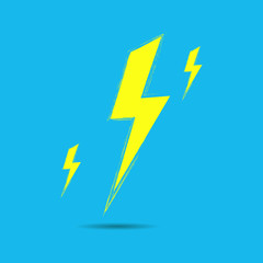 Lightning bolt on blue background