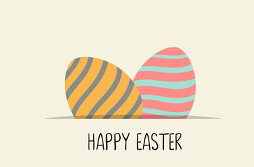 Happy easter card with Easter eggs. Vector illustration.