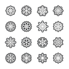 snowflake icon set, vector eps10