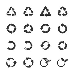 recycle icon set, vector eps10 - obrazy, fototapety, plakaty