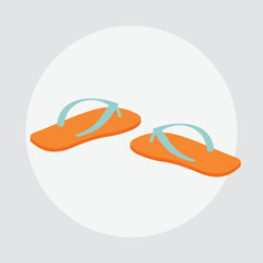 Flip flops vector illustration. Flip flops isolated background. Flip icon. Bright shoes isolated background. Concept tourism travel holiday adventure