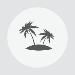 Obraz premium Tropical vacation. Palm isolated background. Palm icon. Palm vector illustration. Tropical island. Concept leisure travel tourism. Hawaii island illustration.