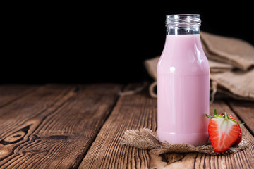 Homemade Strawberry Milk (selective focus)
