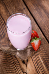 Strawberry Milk with fresh fruits