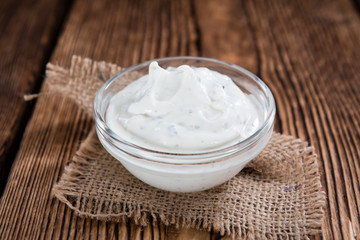 Portion of fresh made Sour Cream