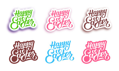 Happy Easter hand lettering labels