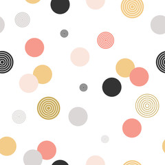 Circle pattern. Modern stylish texture. Repeating dot, spiral, round abstract background for wall paper. Flat minimalistic design.