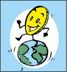 cartoon coin's sweeping the globe as a symbol of financial freedom