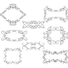 Obraz premium Flourish Swirl Border Frame Collection