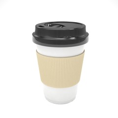 Coffee to go on white