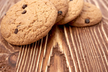 oat cookies on wooden table