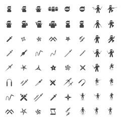 ninja icon set - obrazy, fototapety, plakaty