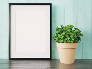 Empty modern style frame, 3D render