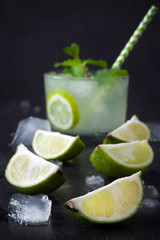 Fresh mojito cocktail on slate