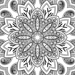 Vector Seamless Abstract Black and White Tribal Pattern