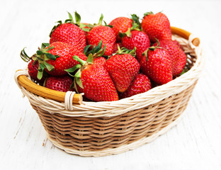 Strawberries with leaves