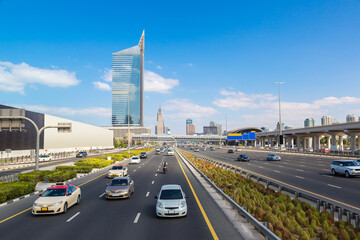Naklejka premium Modern highway in Dubai