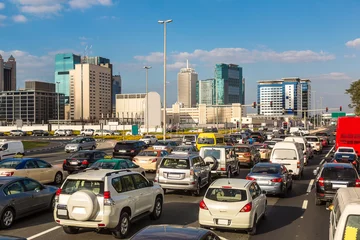 Gordijnen Traffic jam in Dubai © Sergii Figurnyi