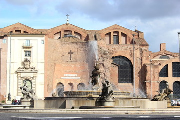 Fototapeta premium Die berühmte Basilika Santa Maria degli Angeli in Rom (Italien)