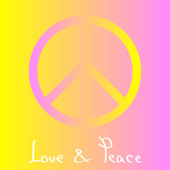 Peace symbol with colorful gradient coloring. Vector illustratio
