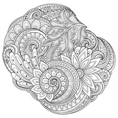 Vector Monochrome Floral Background