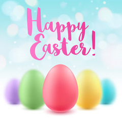 Colorful bright Easter eggs background.