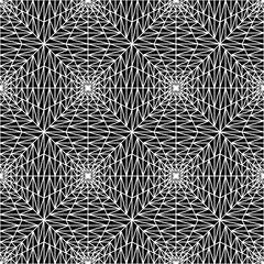 Vector modern seamless sacred geometry pattern, black and white abstract geometric background, pillow print, monochrome retro texture, hipster fashion design