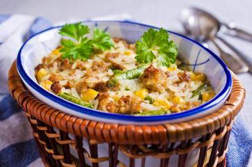 Casserole with rice