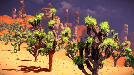 Joshua trees on desert © satori