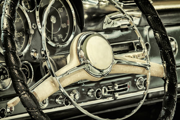 Fototapeta na wymiar Dashboard of a classic car