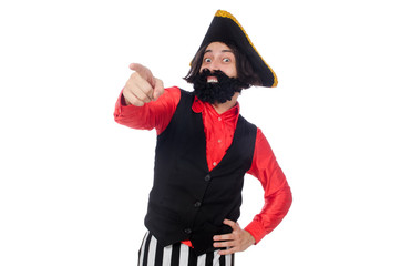 Funny pirate isolated on the white
