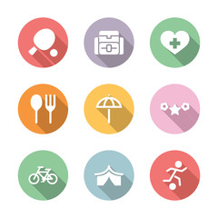 icon set activity and rest color with shadow