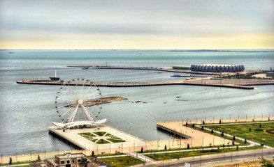 Fototapeta na wymiar View of Baku seaside boulevard