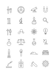 Vector black science icons set
